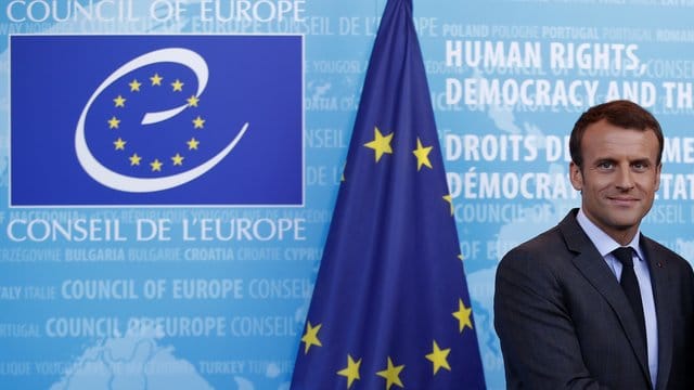 Frankreichs Präsident Emmanuel Macron in Straßburg.