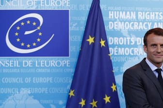 Frankreichs Präsident Emmanuel Macron in Straßburg.