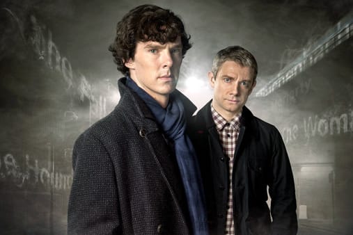 Benedict Cumberbatch (l.) und Martin Freemann als Sherlock Holmes und Dr. Watson in der aktuellen BBC-Serie "Sherlock"