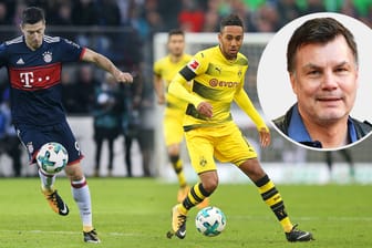 Lewandowski (li.) gegen Aubameyang: Thomas Helmer (r.) freut sich auf das Topspiel BVB-Bayern.
