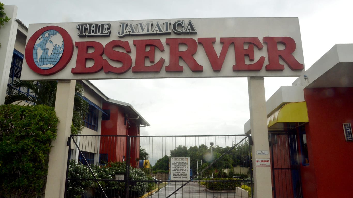 Der Eingang zur Zeitung «Jamaica Observer», aufgenommen in Kingston.