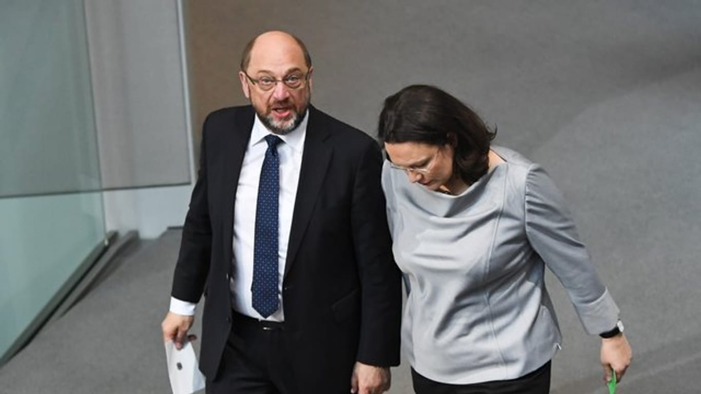 Nicht immer einer Meinung: SPD-Chef Martin Schulz und die Fraktionsvorsitzende Andrea Nahles.