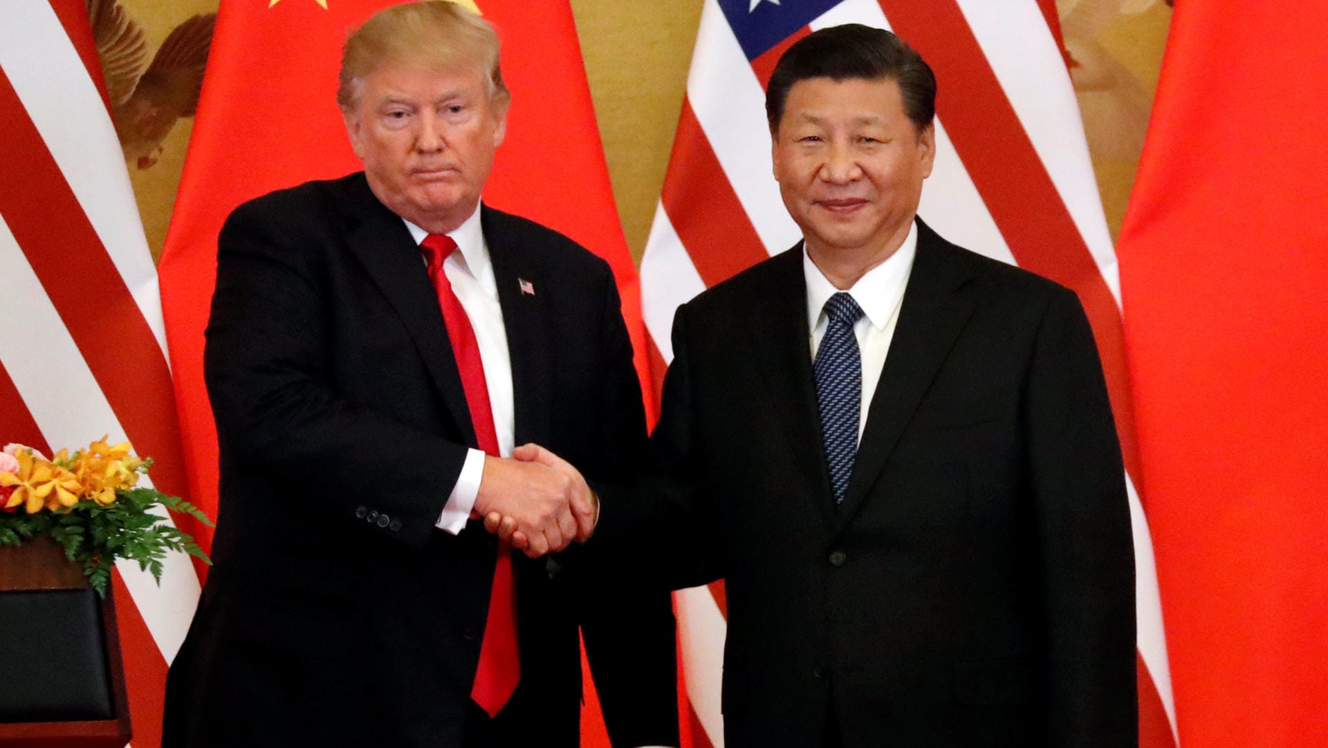 US-Präsident Trump in Peking mit Chinas Staatspräsident Xi: Die beiden wollen sich jetzt um die Probleme der Welt kümmern.