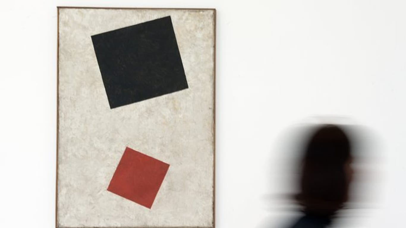 Eine Fälschung: "Schwarzes Rechteck und rotes Quadrat" von Kasimir Malewitsch.