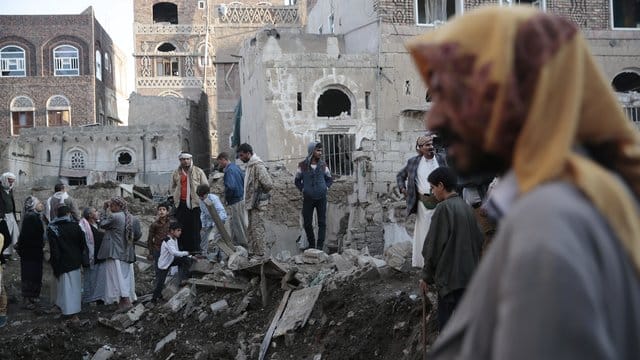 Ort eines Luftangriffs in Jemens Hauptstadt Sanaa.