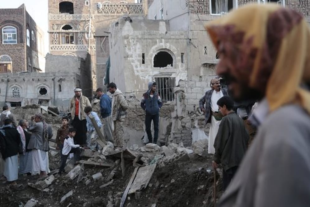 Ort eines Luftangriffs in Jemens Hauptstadt Sanaa.