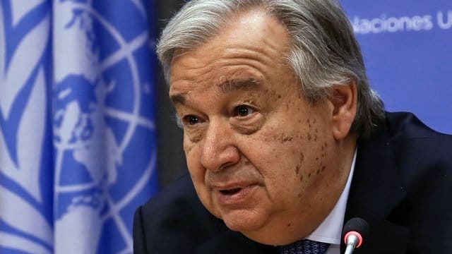 Der Generalsekretär der Vereinten Nationen, Antonio Guterres, im Juni im UN-Hauptquartier in New York. Der Generalsekretär der Vereinten Nationen, Antonio Guterres, im Juni im UN-Hauptquartier in New York.