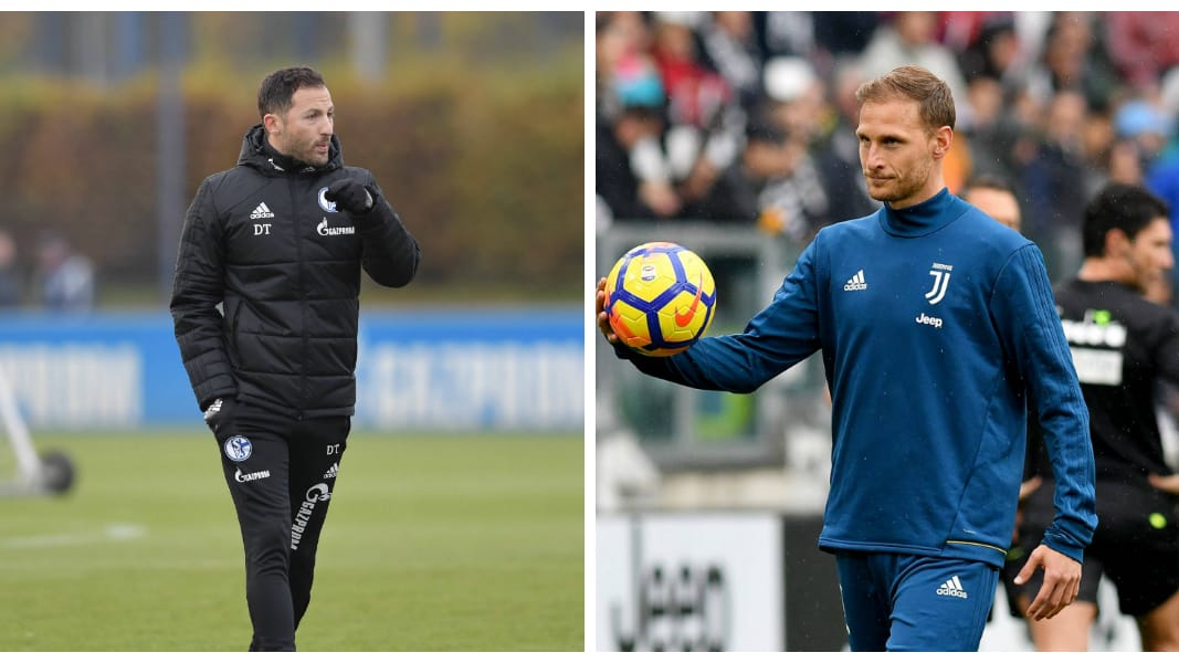 Domenico Tedesco (l.) und Benedikt Höwedes haben ihre Differenzen ausgeräumt.