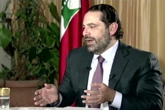 Das Videostandbild zeigt den ehemaligen libanesischen Ministerpräsidenten Saad Hariri bei einem Interview in Riad (Saudi-Arabien).