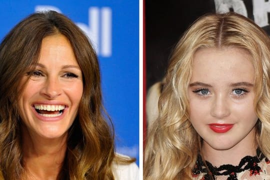 Julia Roberts (l) und Kathryn Newton stehen gemeinsam vor der Kamera.