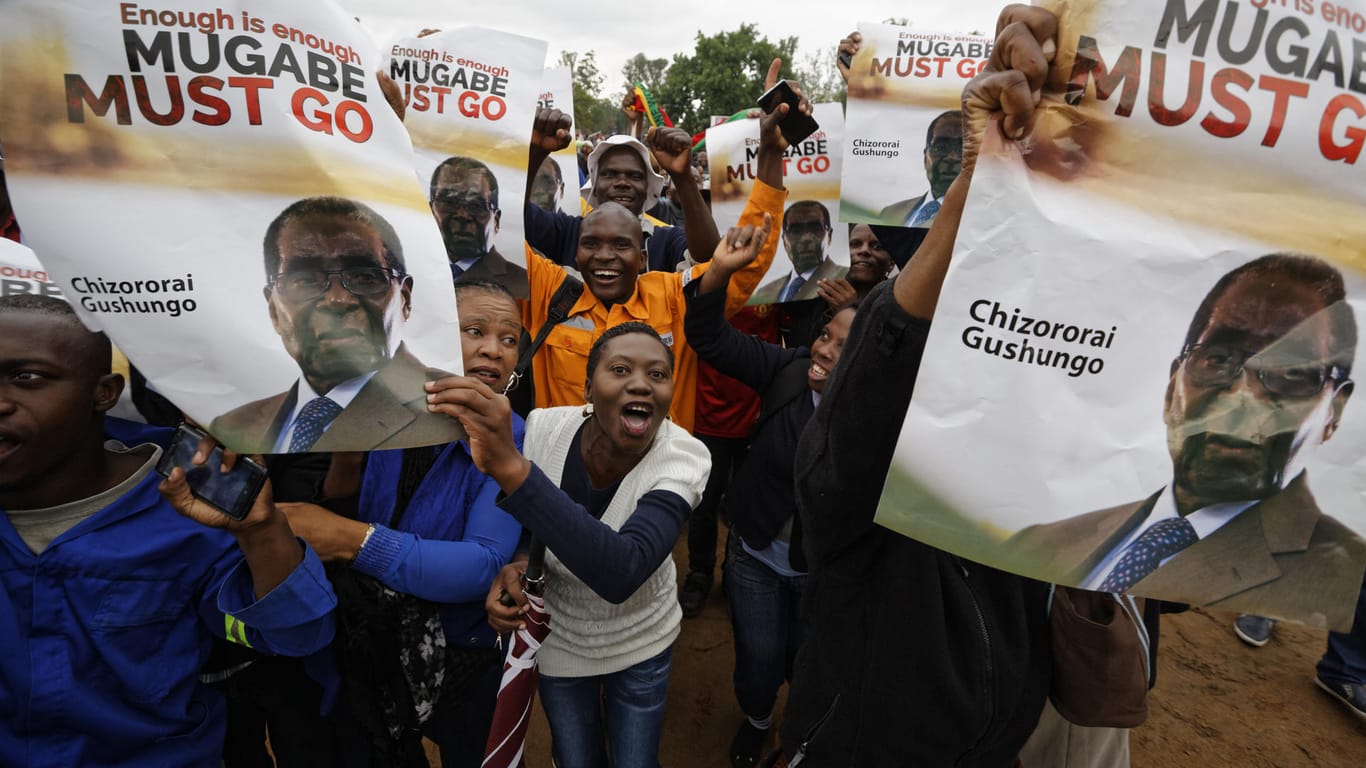 Demonstranten in Harare: Viele Simbabwer haben Mugabe nur noch satt.