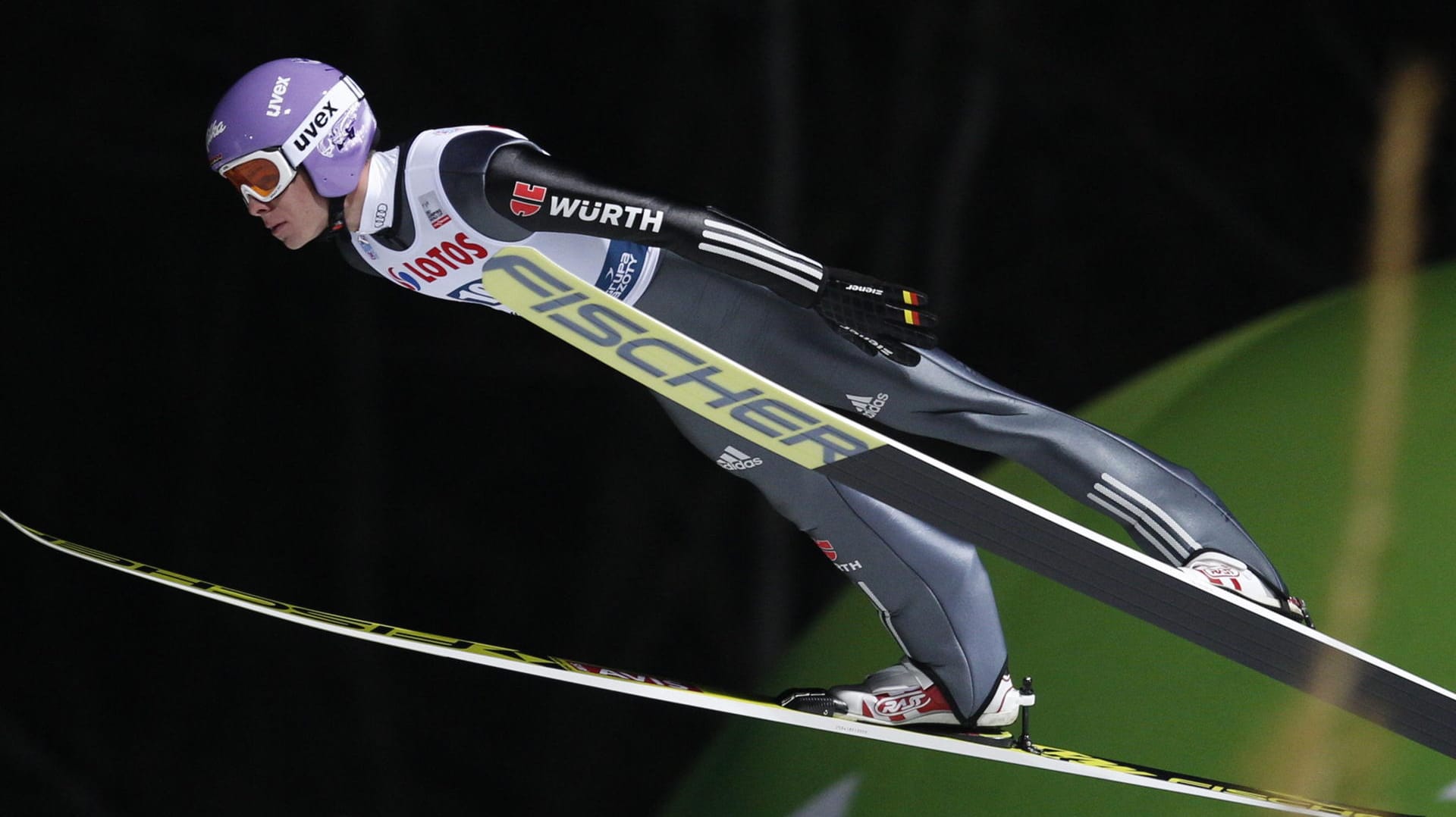 Andreas Wellinger und seine Teamkollegen mussten sich beim Team-Event in Wisla mit dem vierten Rang begnügen.