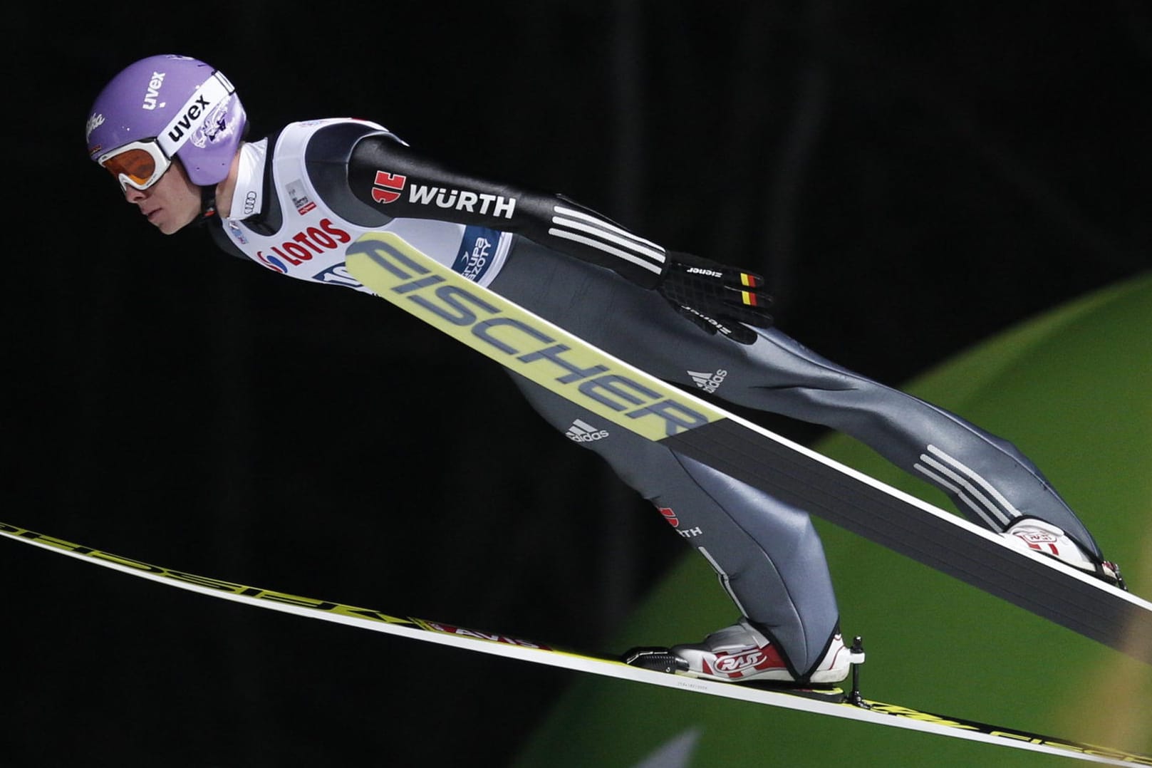 Andreas Wellinger und seine Teamkollegen mussten sich beim Team-Event in Wisla mit dem vierten Rang begnügen.