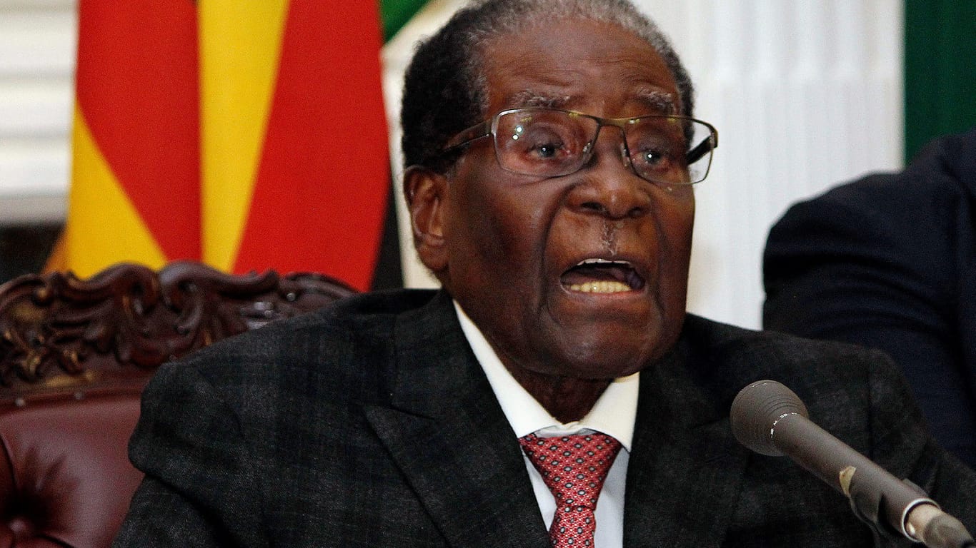 Simbabwes Präsident Robert Mugabe bei seiner jüngsten Ansprache im Fernsehen