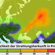 Strahlungswolke: Meteorologische Daten und Messwerte deuten auf den wahrscheinlichen Ursprung des Ruthenium 106 hin.
