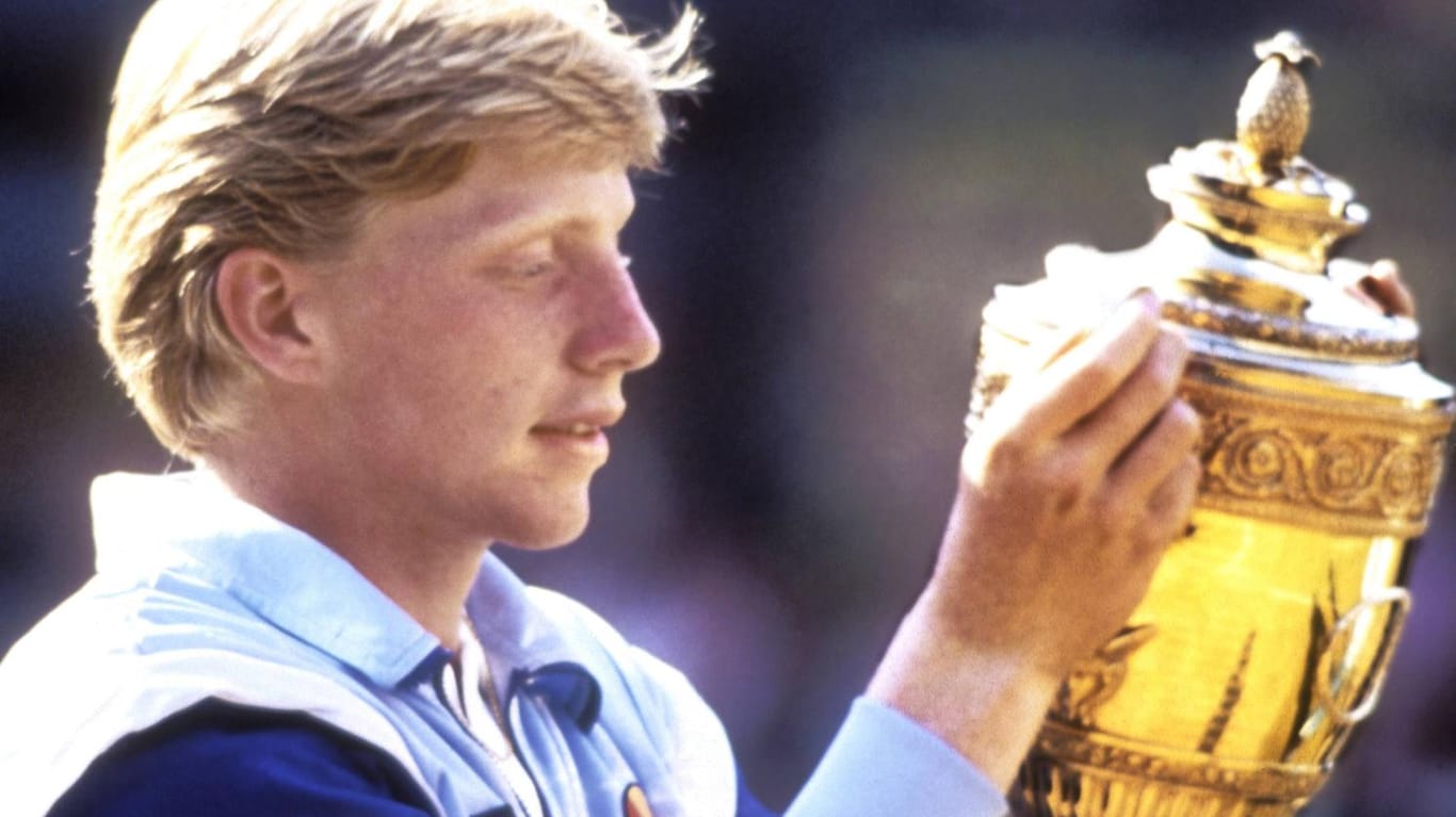 Boris Becker an seinem "zweiten Geburtstag" 1985 als Sieger in Wimbledon.