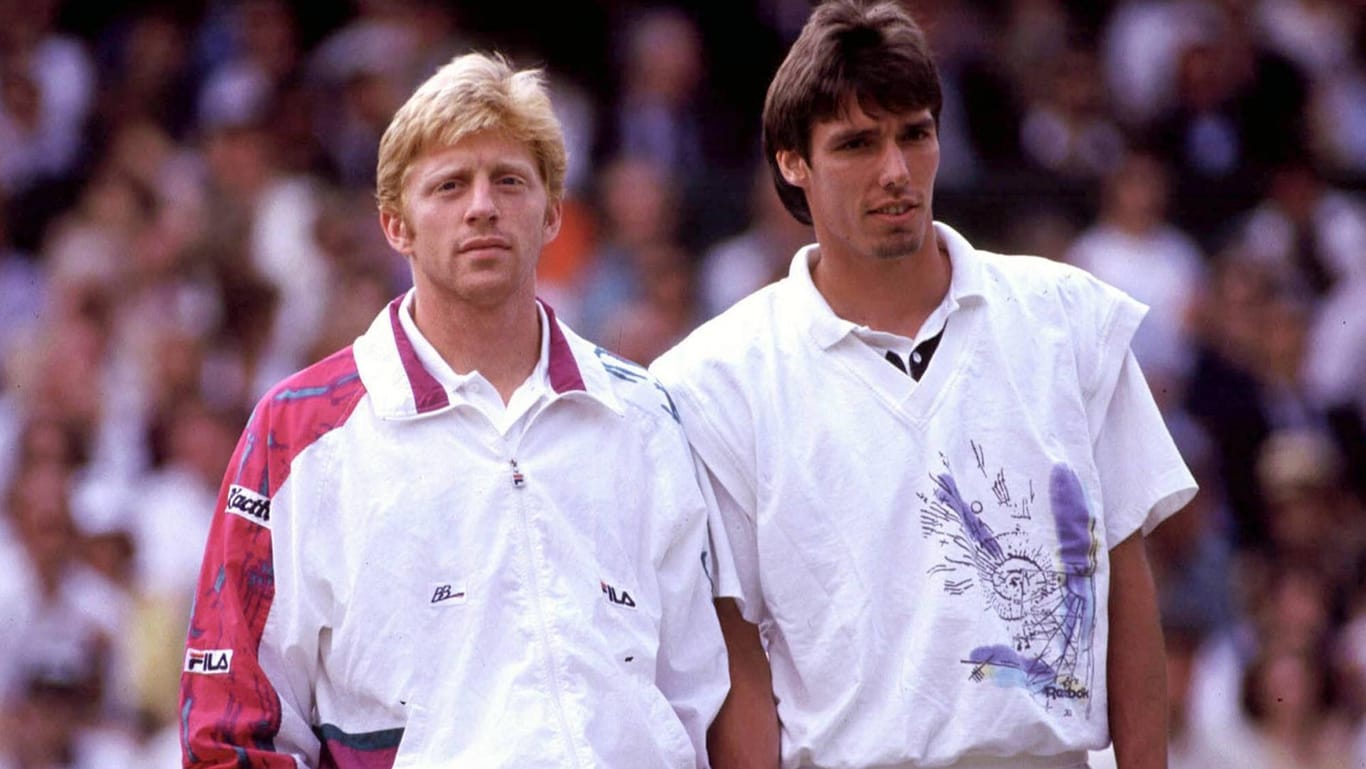 Erbitterte Gegner: Boris Becker und Michael Stich bestritten das Wimbledon-Finale 1991.