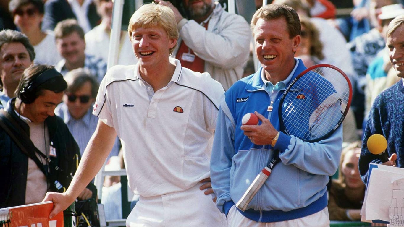 Prägende Figur: Becker (li.) mit Trainer Günther Bosch 1986.