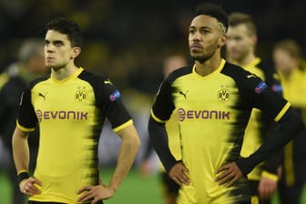 Versteinerte Mienen: Marc Bartra (l.) und Pierre-Emerick Aubameyang nach der Pleite gegen Tottenham.