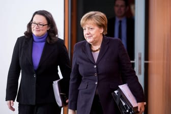 Angela Merkel (CDU) und Andrea Nahles (SPD): Das deutsche "Ja" für einen weiteren Einsatz des umstrittenen Glyphosats sorgt für Unmut bei den Sozialdemokraten.