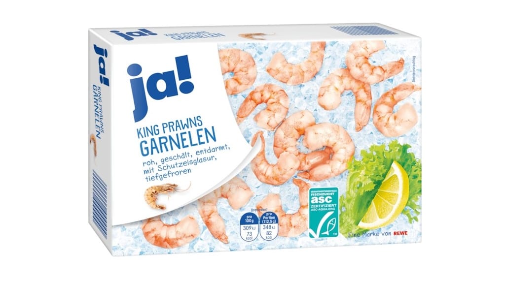 Die "ja! King Prawns Garnelen 225g" von ja! sind vom Rückruf betroffen.