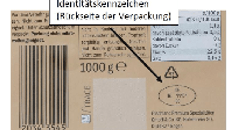 Das Identitätskennzeichen findet sich auf der Rückseite der Verpackung. Von dem Rückruf ist nur Fleisch mit dem Kennzeichen DE NI 11101 EG betroffen.