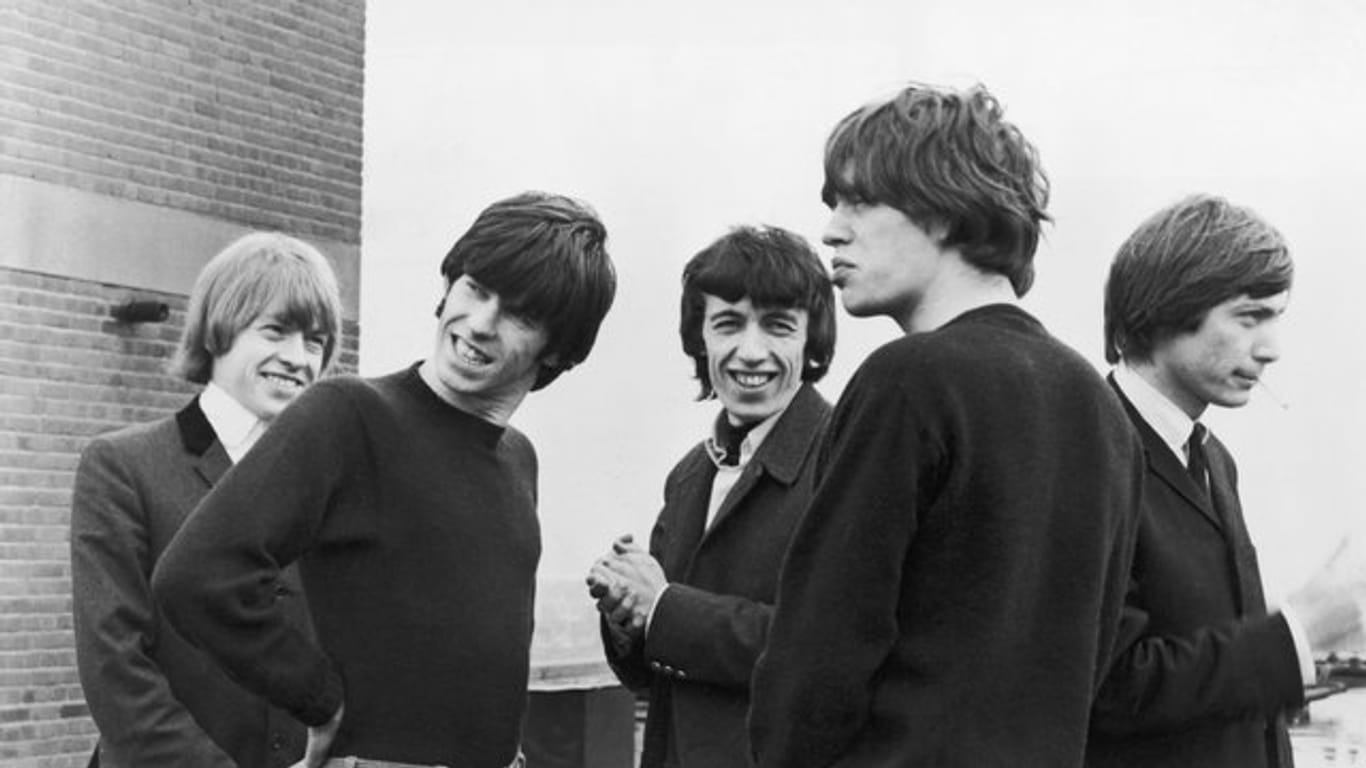 The Rolling Stones im Jahr 1964: Brian Jones (l-r), Keith Richards, Bill Wyman, Mick Jagger und Charlie Watts.