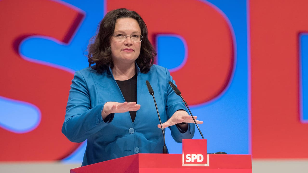 Andrea Nahles (SPD) plädiert für Gespräche mit der Union über eine Große Koalition. Andrea Nahles (SPD) plädiert für Gespräche mit der Union über eine Große Koalition.