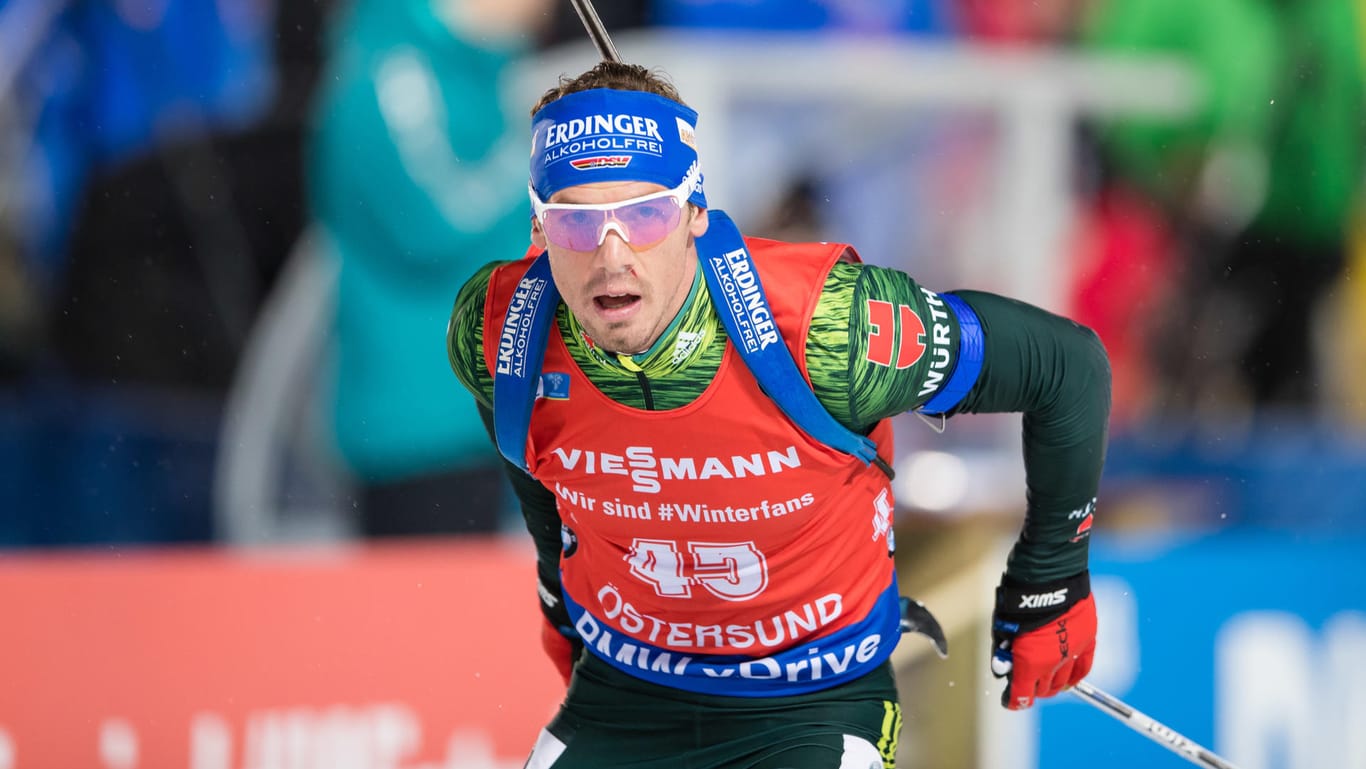 Simon Schempp beim Sprint in Östersund.