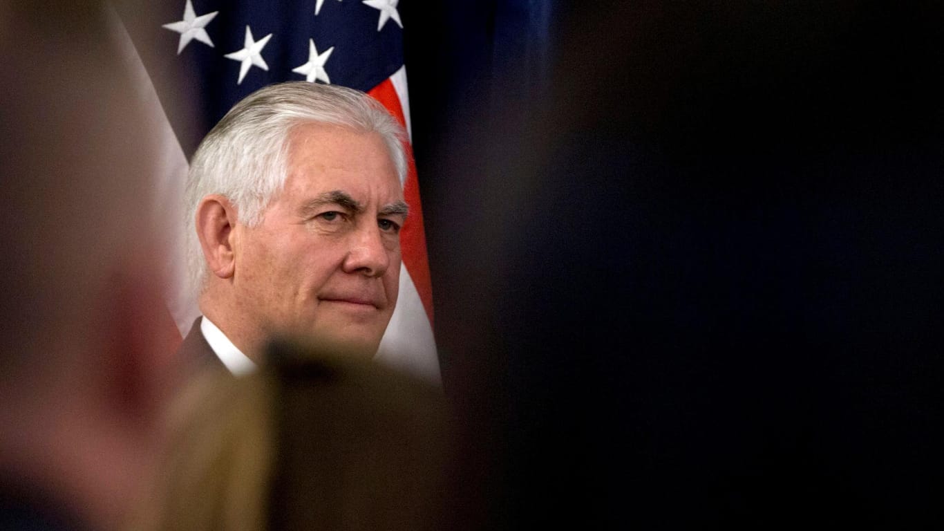 U.S. Secretary of State Rex Tillerson arrives at the U.S. Embassy in Brussels