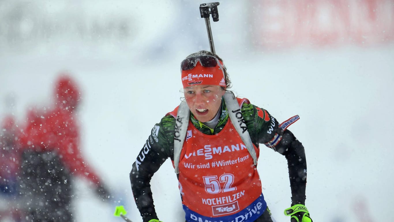 Durchwachsener Tag: Laura Dahlmeier beim Weltcup in Hochfilzen.
