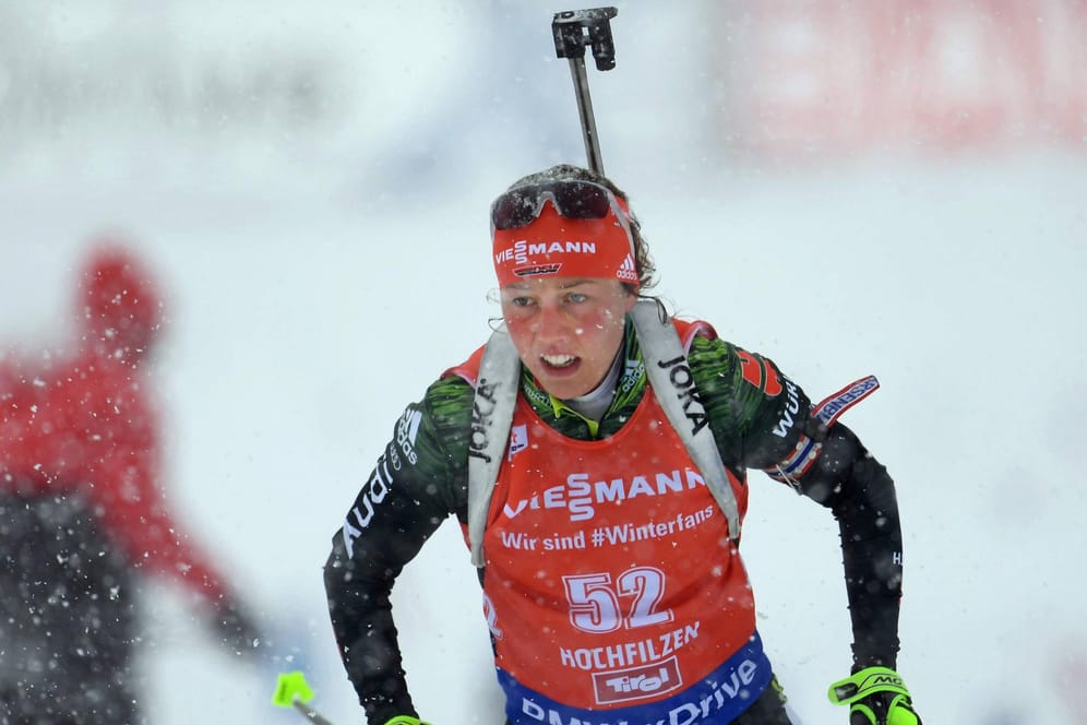 Durchwachsener Tag: Laura Dahlmeier beim Weltcup in Hochfilzen.