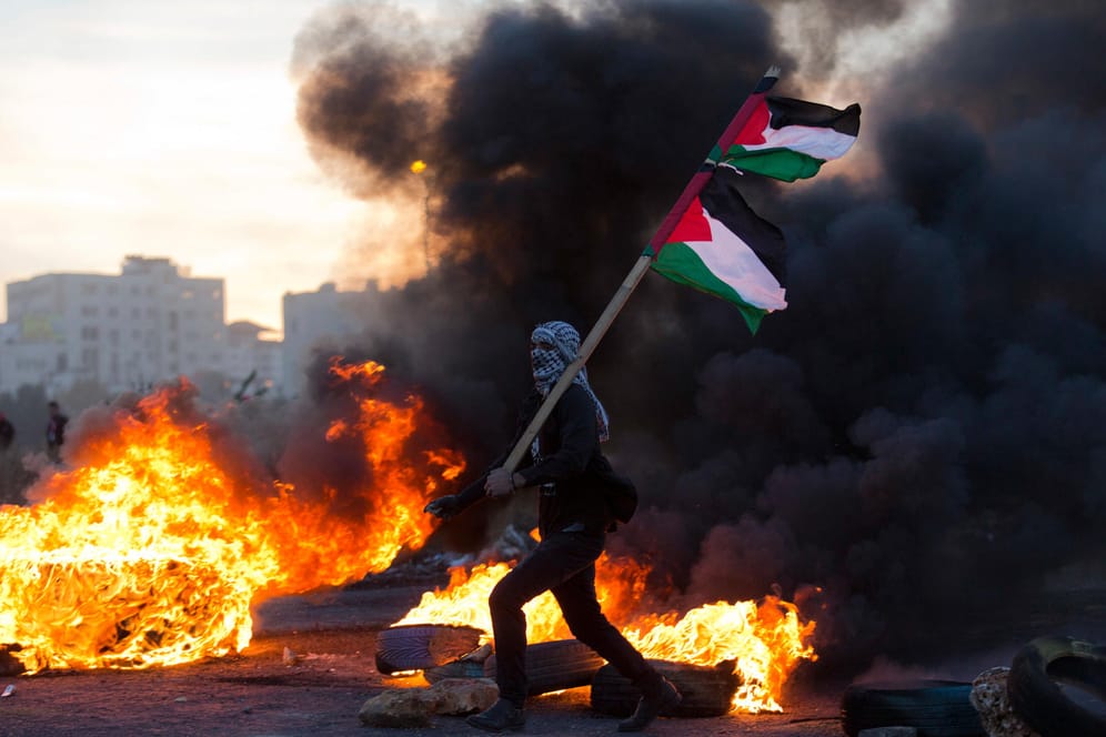 Ramallah in den Palästinensischen Autonomiegebieten: Donald Trumps umstrittene Jerusalem-Entscheidung führt immer wieder zu gewaltsamen Protesten.