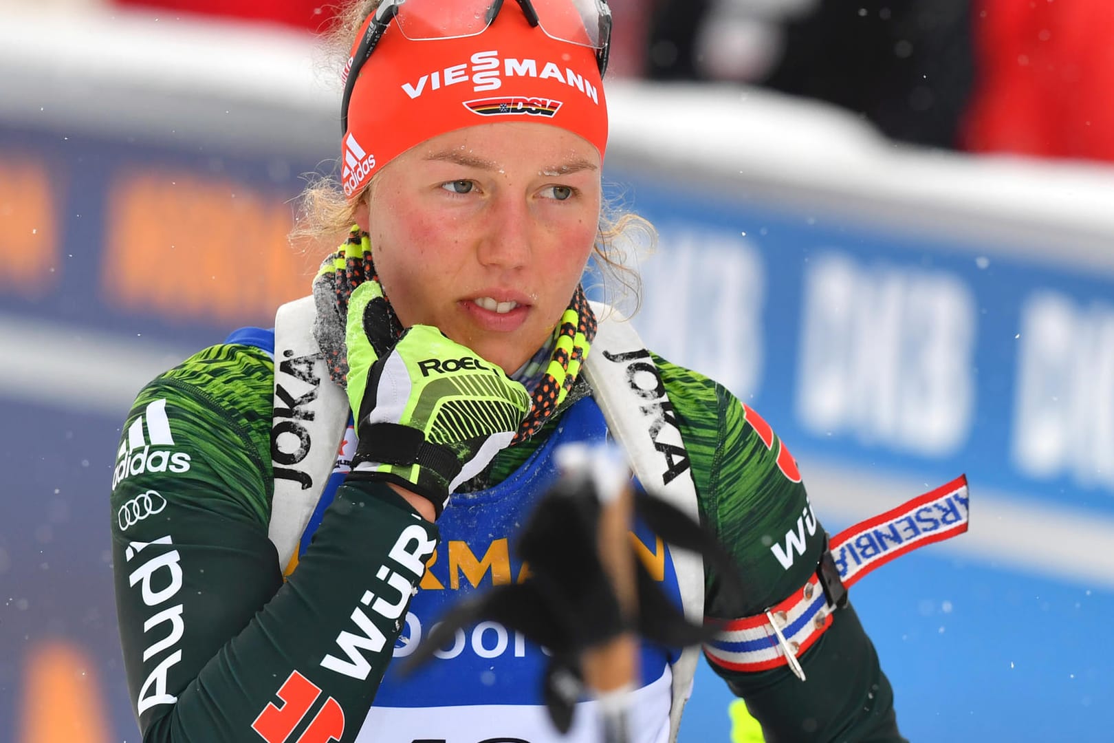 Unzufrieden: Laura Dahlmeier nach ihren Auftritten in Hochfilzen.