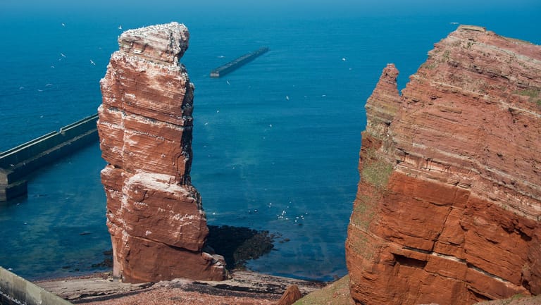 Vom Verfall bedroht: Der Felsen "Lange Anna" ist ein Wahrzeichen von Helgoland.