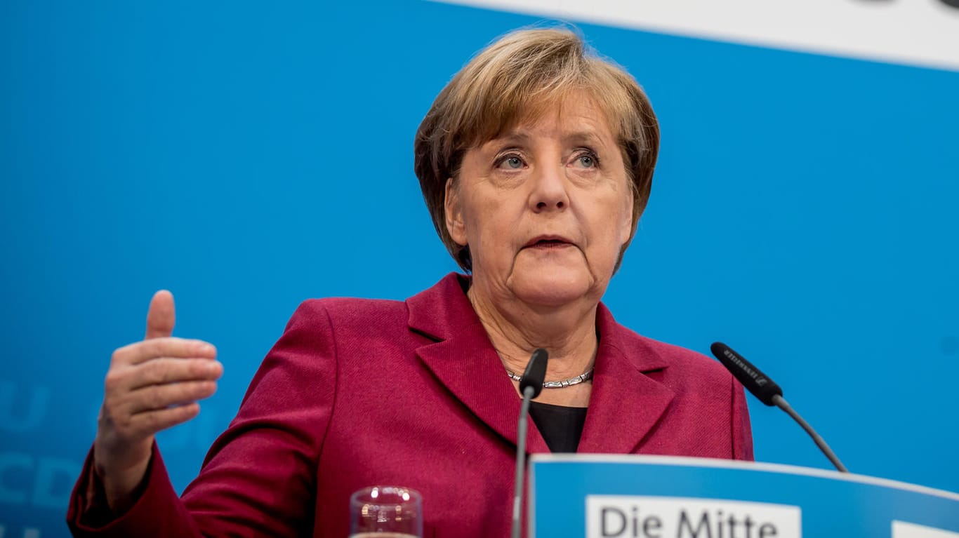 Bundeskanzlerin Angela Merkel (CDU) bei einer Pressekonferenz nach der Sitzung des CDU-Bundesvorstands.
