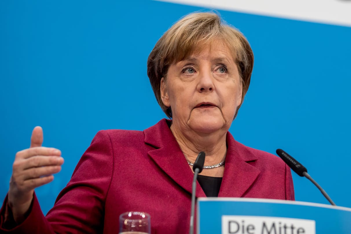 Bundeskanzlerin Angela Merkel (CDU) bei einer Pressekonferenz nach der Sitzung des CDU-Bundesvorstands.