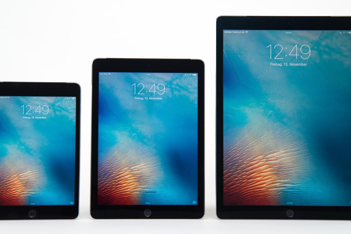 Das iPad pro (r) ist mit 12,9 Zoll Bildschirmgröße mit Abstand das größte iPad.