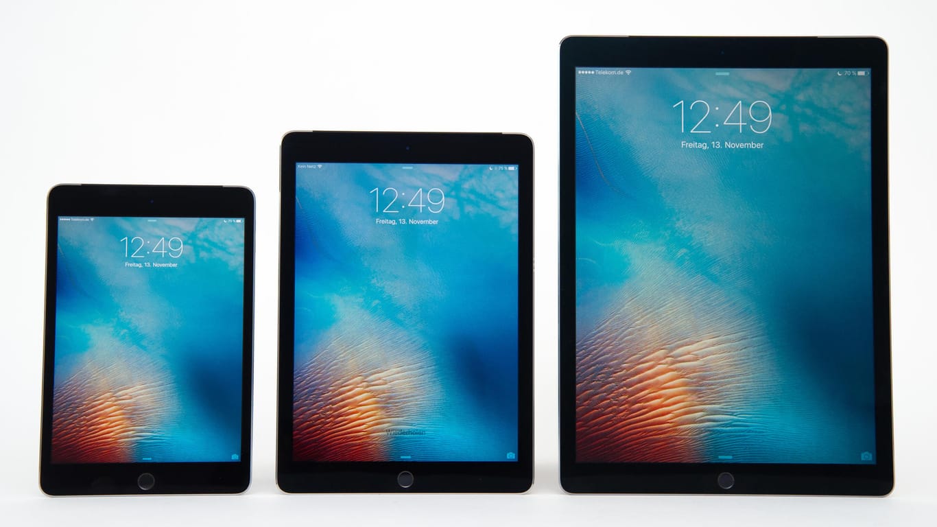 Das iPad pro (r) ist mit 12,9 Zoll Bildschirmgröße mit Abstand das größte iPad.