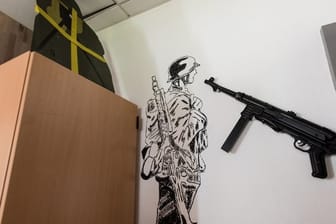 Aufenthaltsraum des Jägerbataillons 291 der Bundeswehr in Illkirch bei Straßburg: Hier war der terrorverdächtige Oberleutnant Franco A.