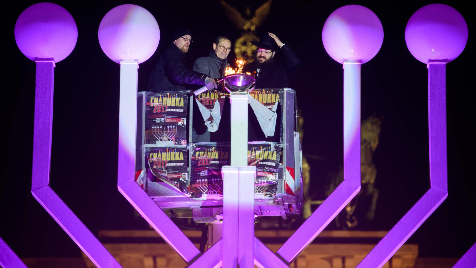 Chanukka-Feier am Brandenburger Tor.