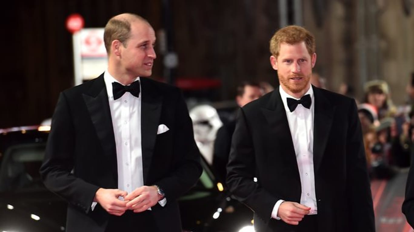 Royale Filmfans: Die britischen Prinzen William (l) und Harry vor der Royal Albert Hall in London.