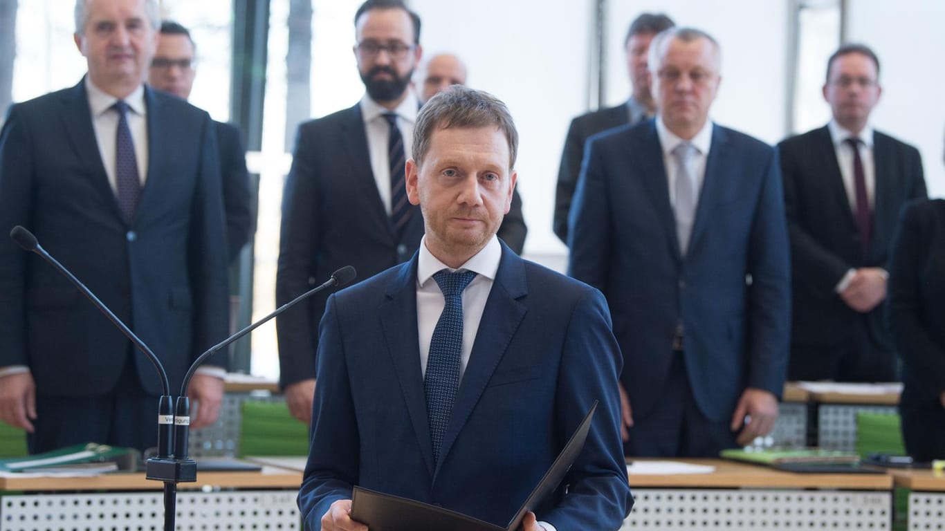 Michael Kretschmer nach seiner Wahl zum Ministerpräsidenten: Der 42-jährige CDU-Politiker tritt die Nachfolge von Stanislaw Tillich an.