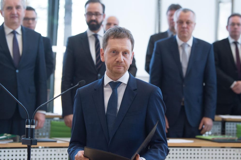 Michael Kretschmer nach seiner Wahl zum Ministerpräsidenten: Der 42-jährige CDU-Politiker tritt die Nachfolge von Stanislaw Tillich an.