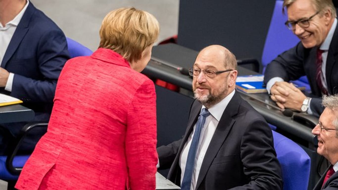 Angela Merkel und Martin Schulz im Bundestag (Archiv).
