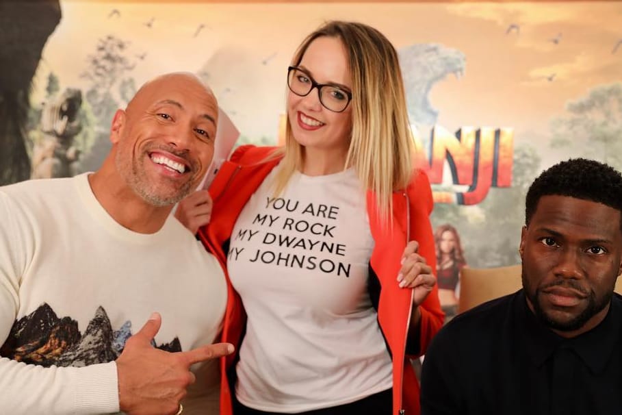 t-online.de-Unterhaltungschefin Ricarda Heil im Interview mit Dwayne Johnson und Kevin Hart