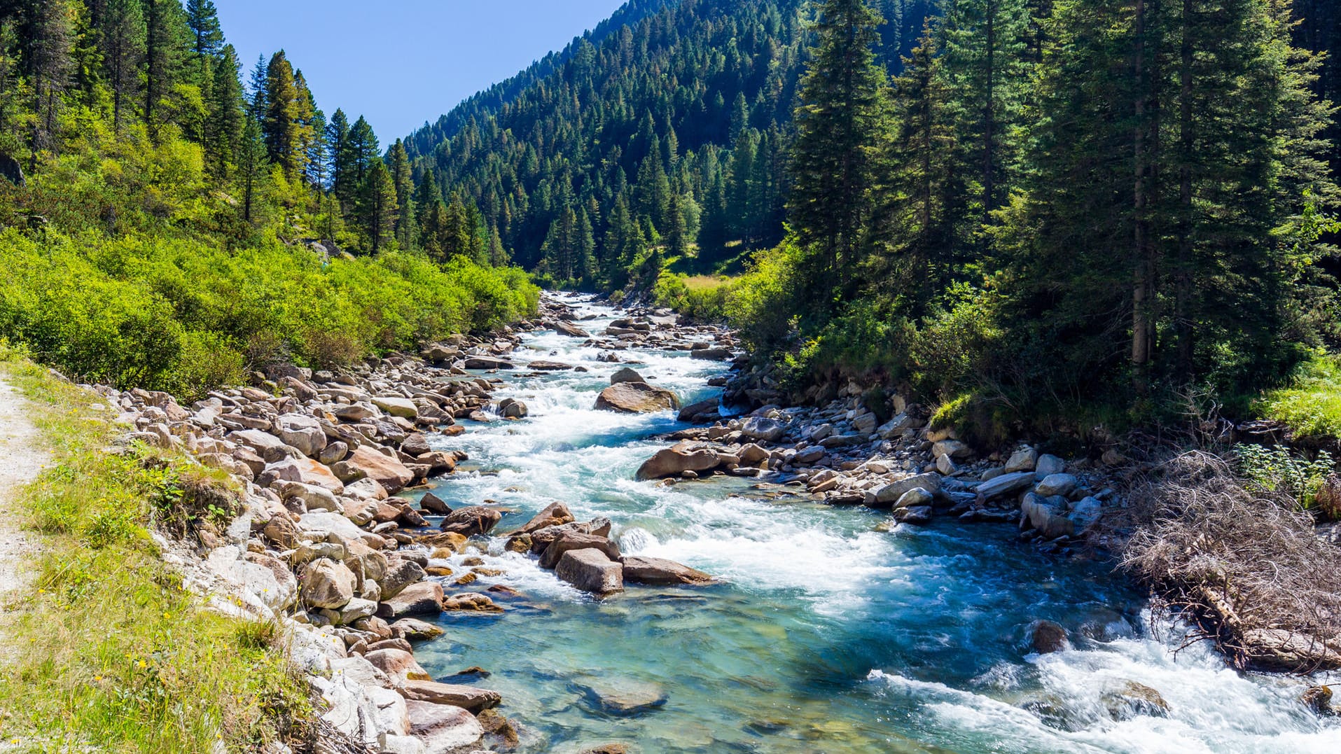 Krimmler Wasserfälle in den österreichischen Alpen.