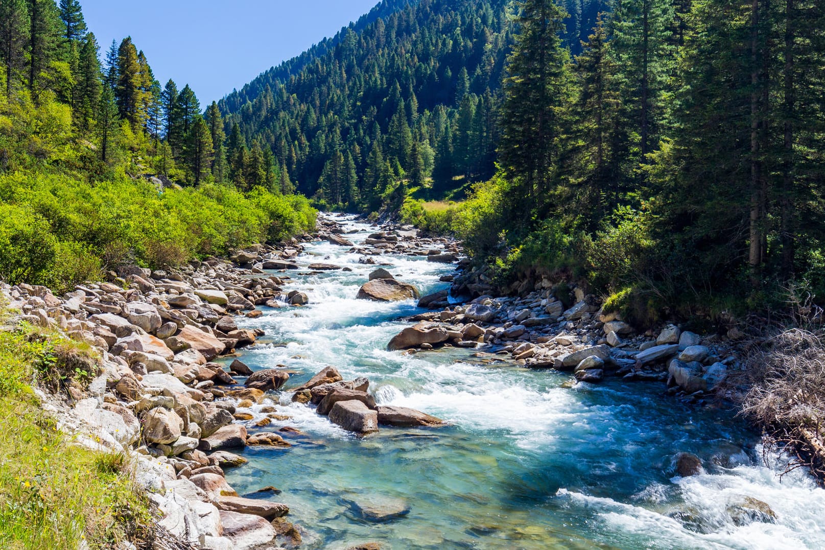 Krimmler Wasserfälle in den österreichischen Alpen.