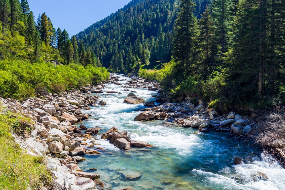 Krimmler Wasserfälle in den österreichischen Alpen.