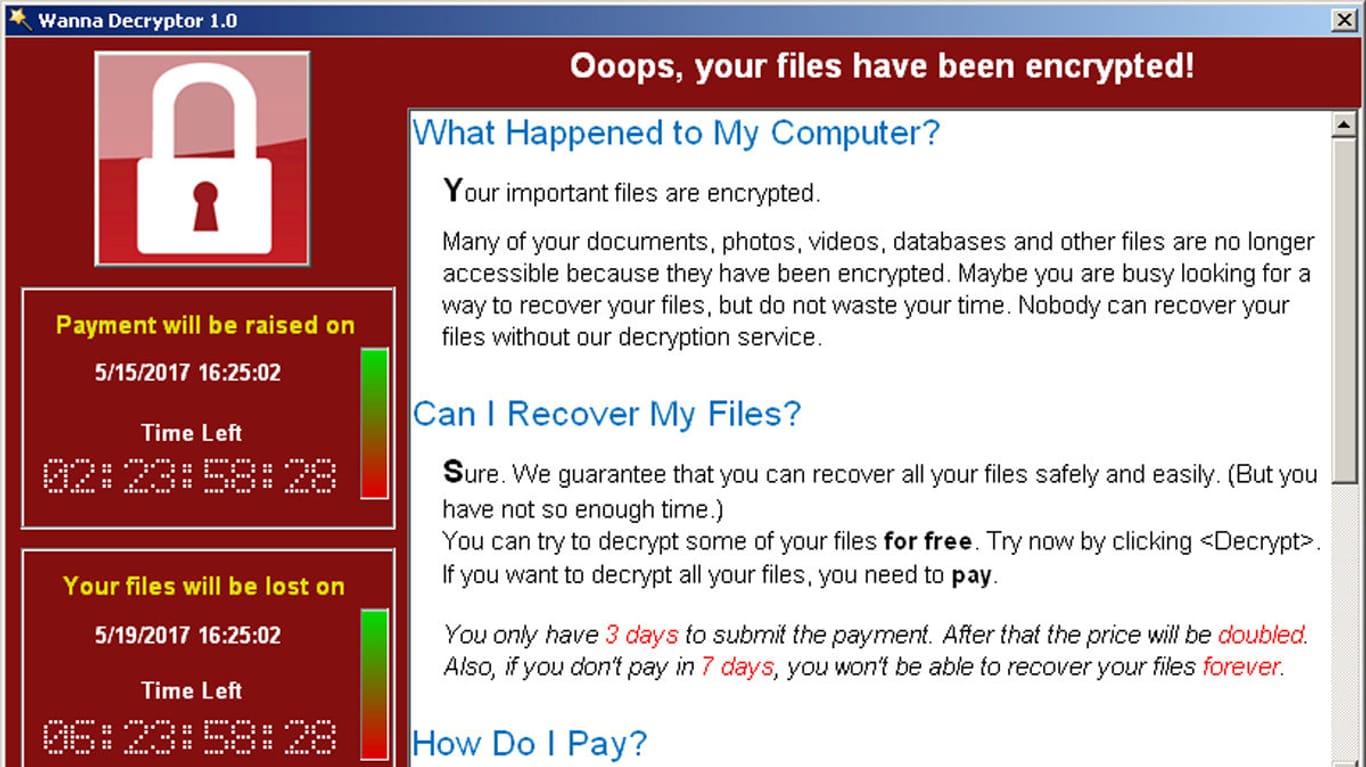 "WannaCry" hatte dafür gesorgt, dass massenhaft Computer gesperrt wurden. Betroffene sollten ein "Lösegeld" zahlen.